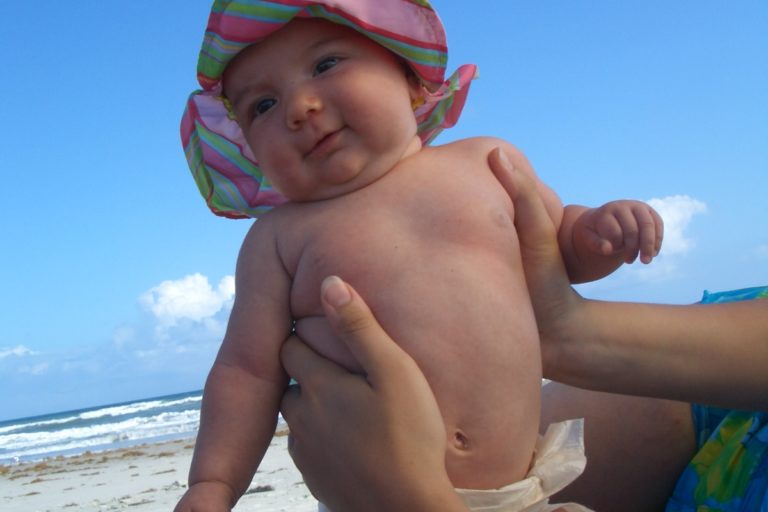 Baby in Natural Diapers